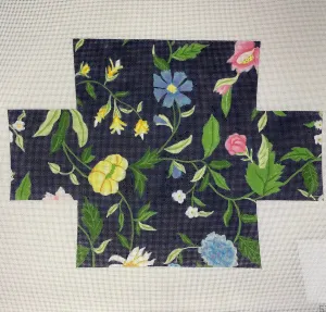 * CBK Needlepoint GD-BC02 Floral on Navy Brick Cover