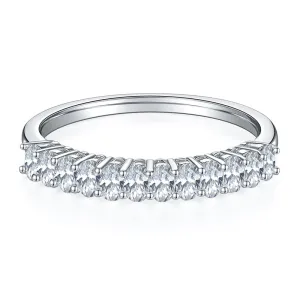 1.0ctw. Oval Cut Moissanite Fashion Half Eternity Ring