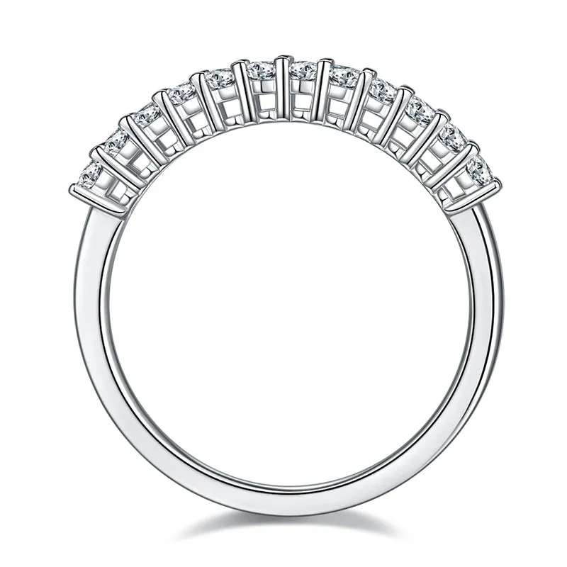 1.0ctw. Oval Cut Moissanite Fashion Half Eternity Ring