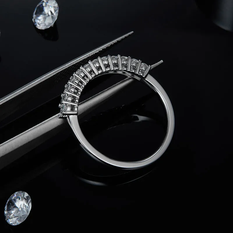 1.0ctw. Oval Cut Moissanite Fashion Half Eternity Ring