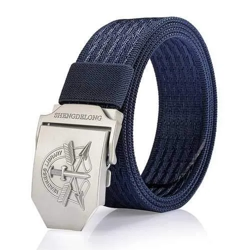 125CM Mens Nylon Military Durable Metal Buckle Belt Casual Breathable Jeans Waistband