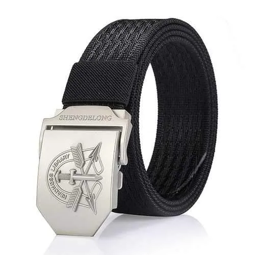 125CM Mens Nylon Military Durable Metal Buckle Belt Casual Breathable Jeans Waistband