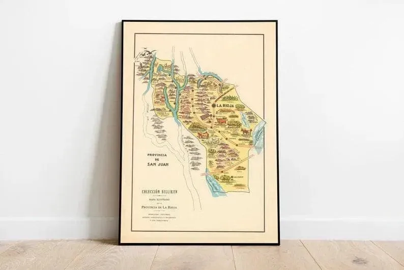 1933 Map of Rioja| Argentina Maps Wall Prints