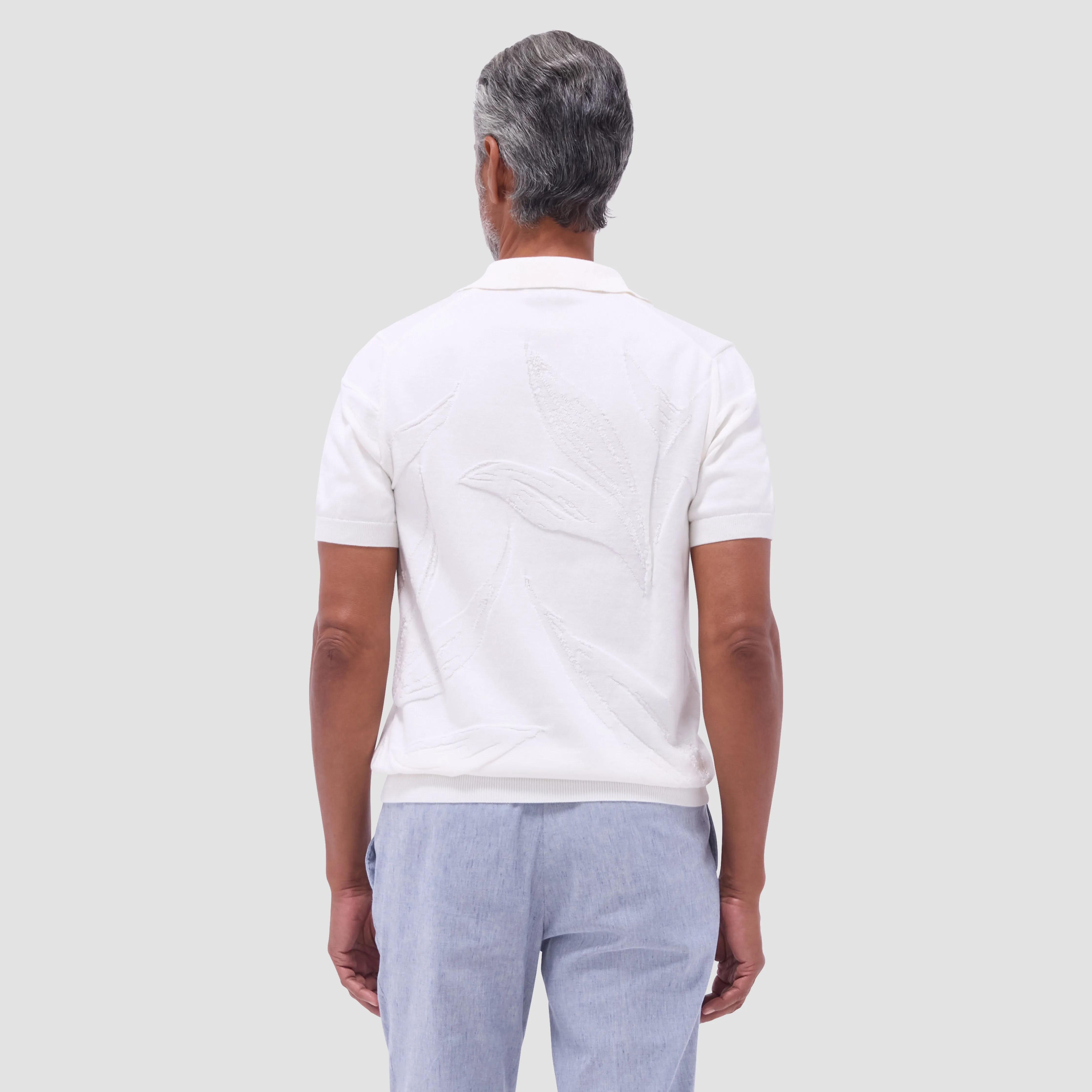 Abstract Short Sleeve Johnny Sweater