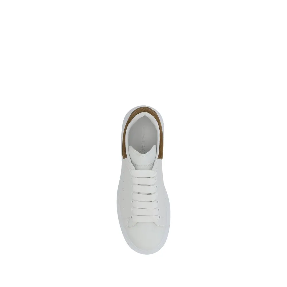 Alexander McQueen Men White Sneakers Leather Solid Athletic Casual Trainer Shoes