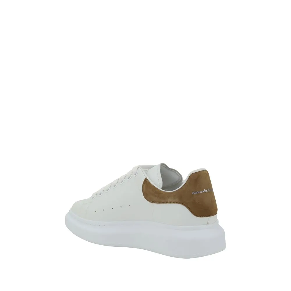 Alexander McQueen Men White Sneakers Leather Solid Athletic Casual Trainer Shoes
