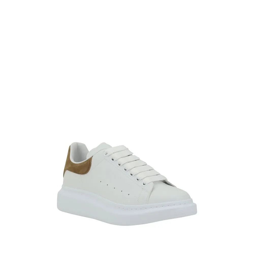 Alexander McQueen Men White Sneakers Leather Solid Athletic Casual Trainer Shoes