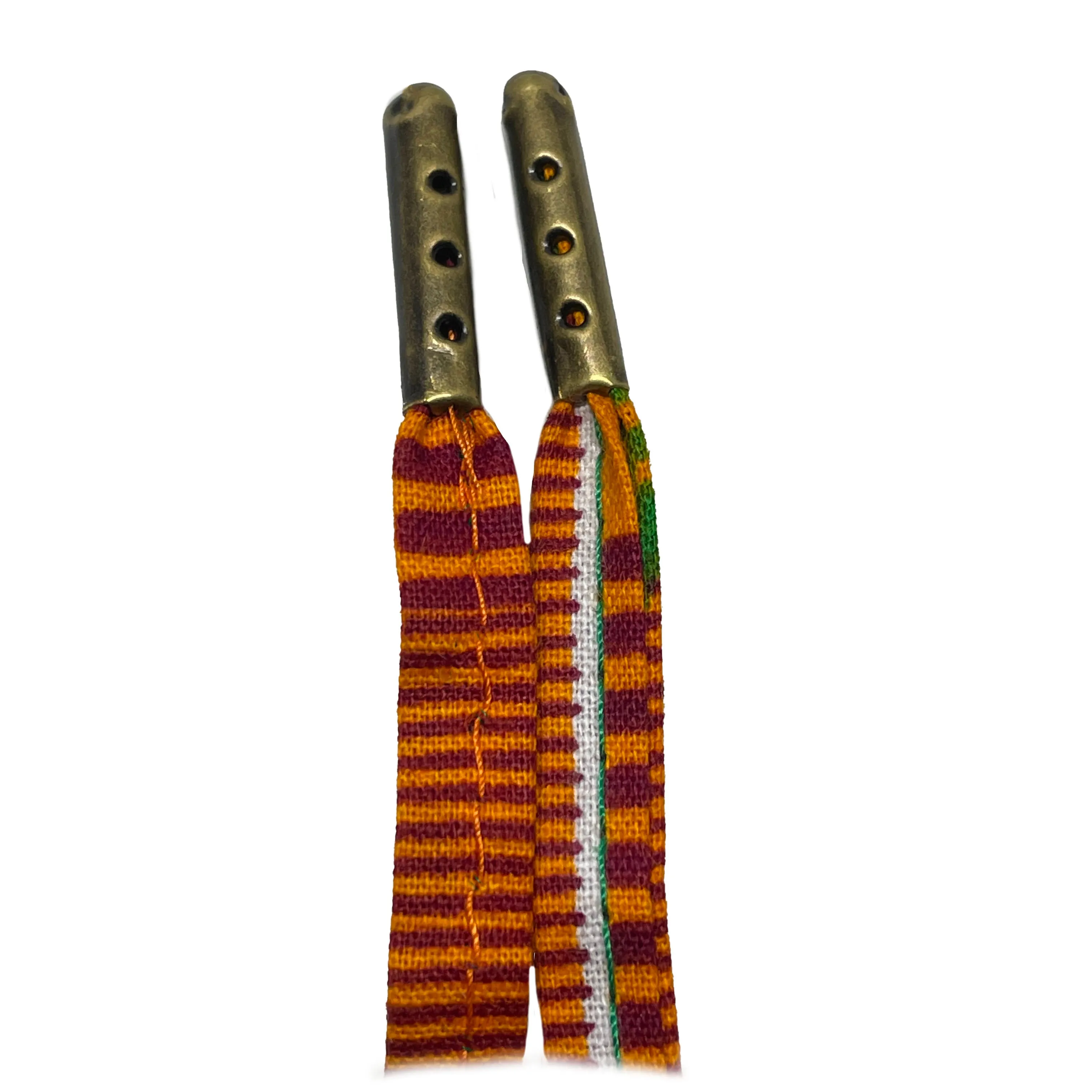 Amahle Wax Print Laces - Black/Orange/Green/Burgundy Kenté
