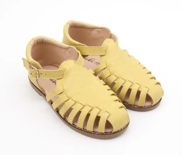 Amalfi Leather Sandals - Lemon