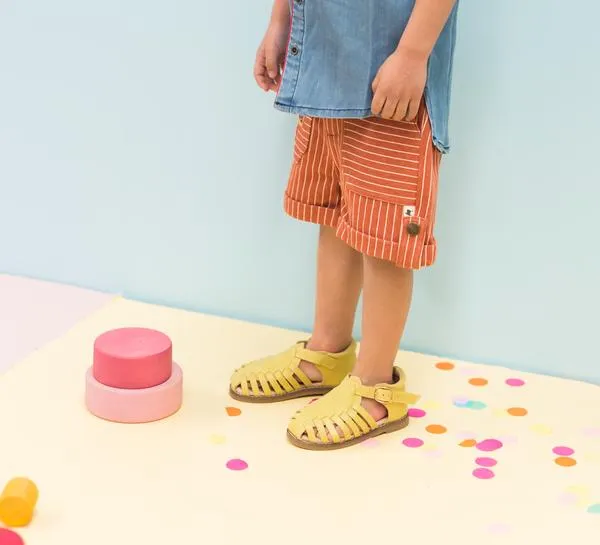 Amalfi Leather Sandals - Lemon