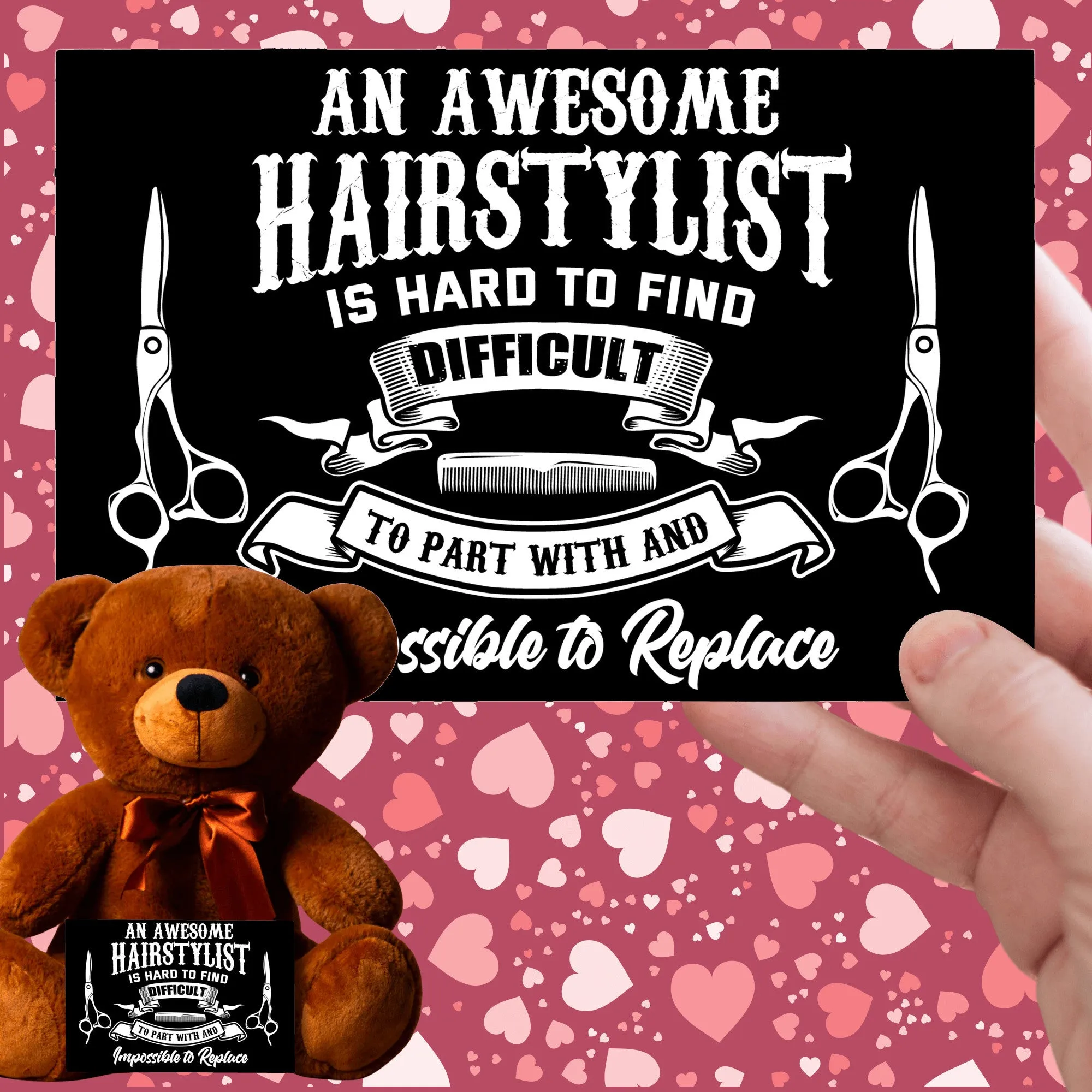 An Awesome Hairstylist Teddy Bear with Message Card, PRICE INCLUDES FREE SHIPPING