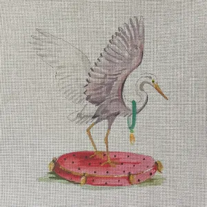AN497  egret on cushion