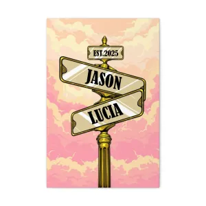 Anniversary Couple Personalized Custom Vertical Canvas - Gift For Husband Wife, Anniversary