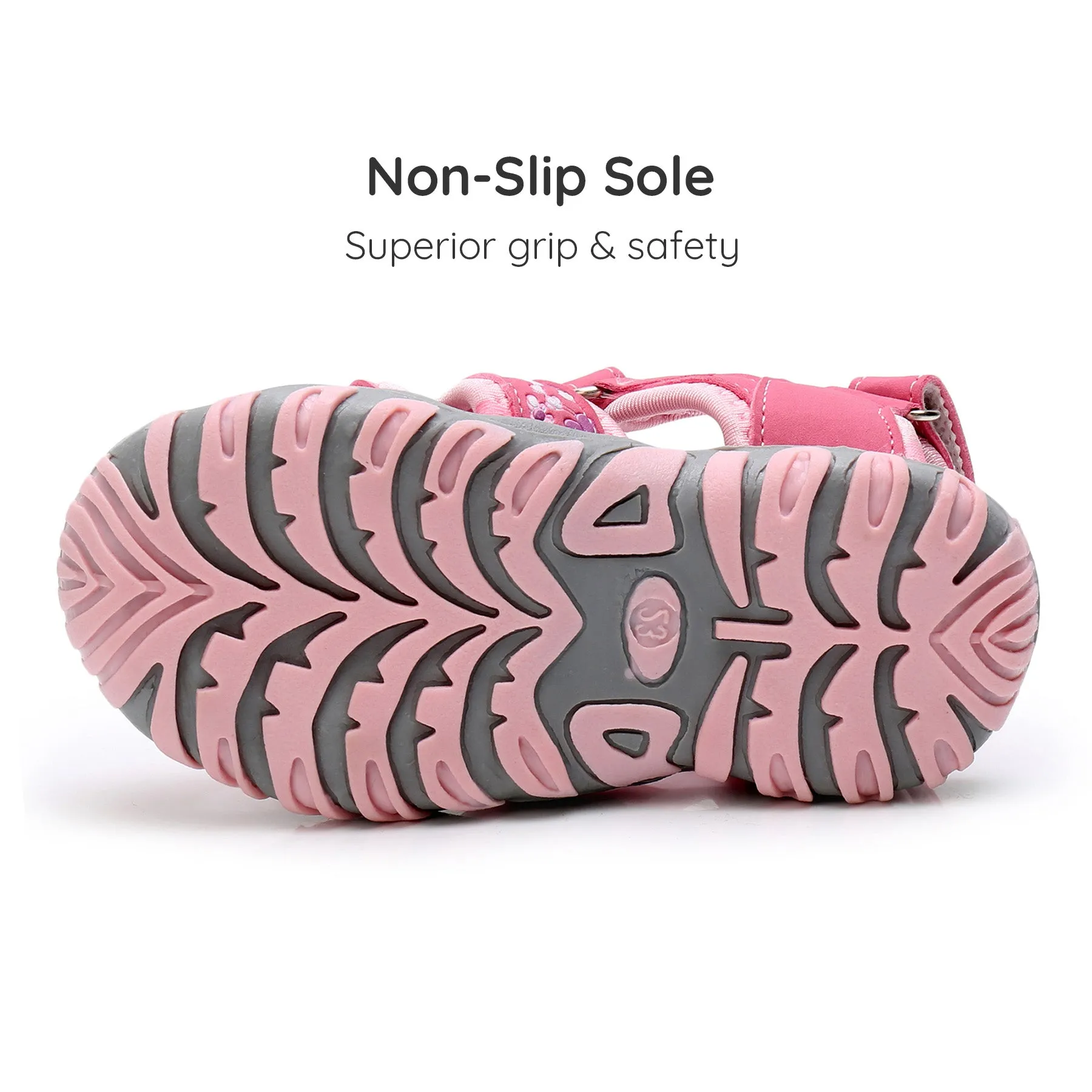 Apakowa Girls Sport Sandals with Arch Suppoer for Toddler Little Kid QDSFFAZ-Y607New-pink