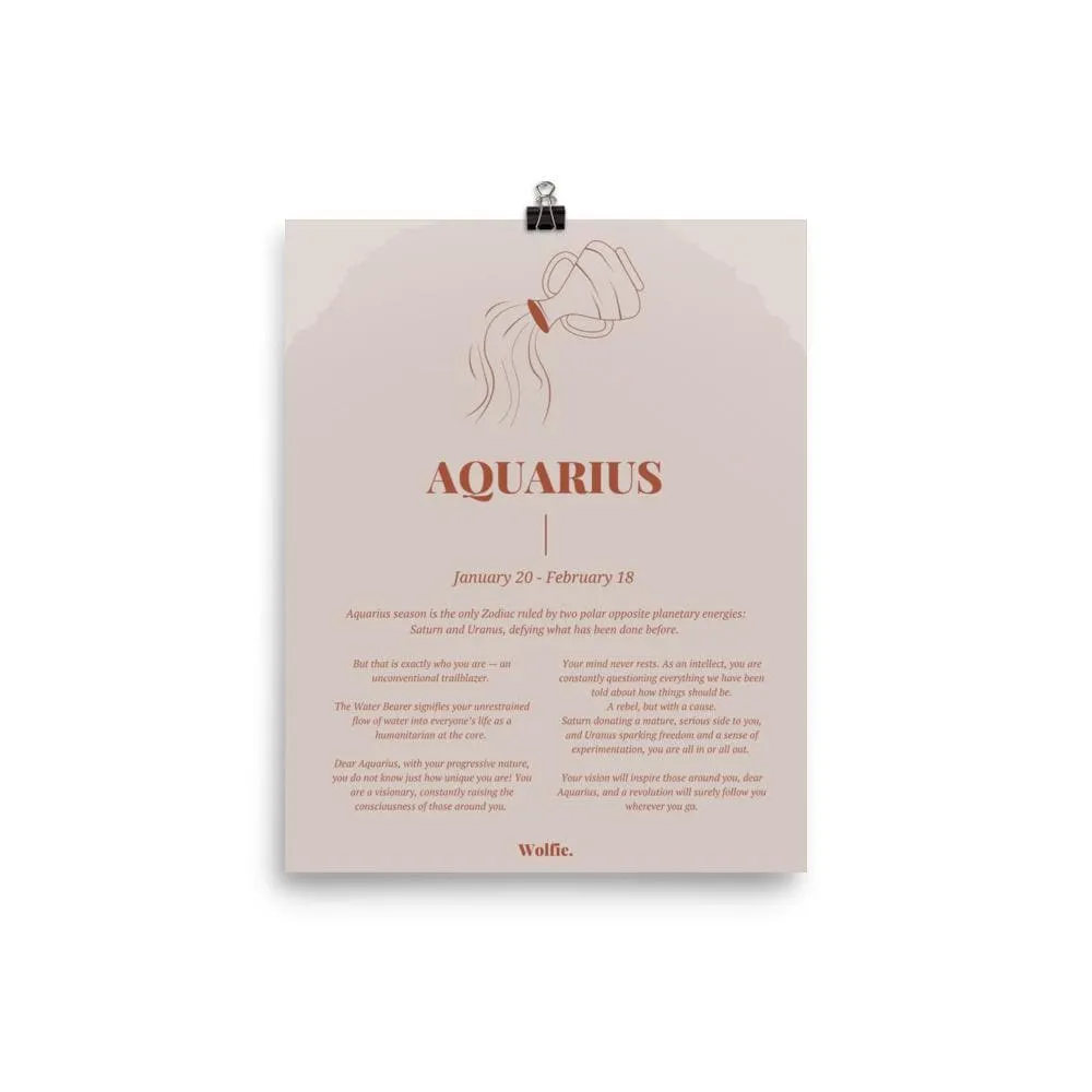 Aquarius Zodiac Poster