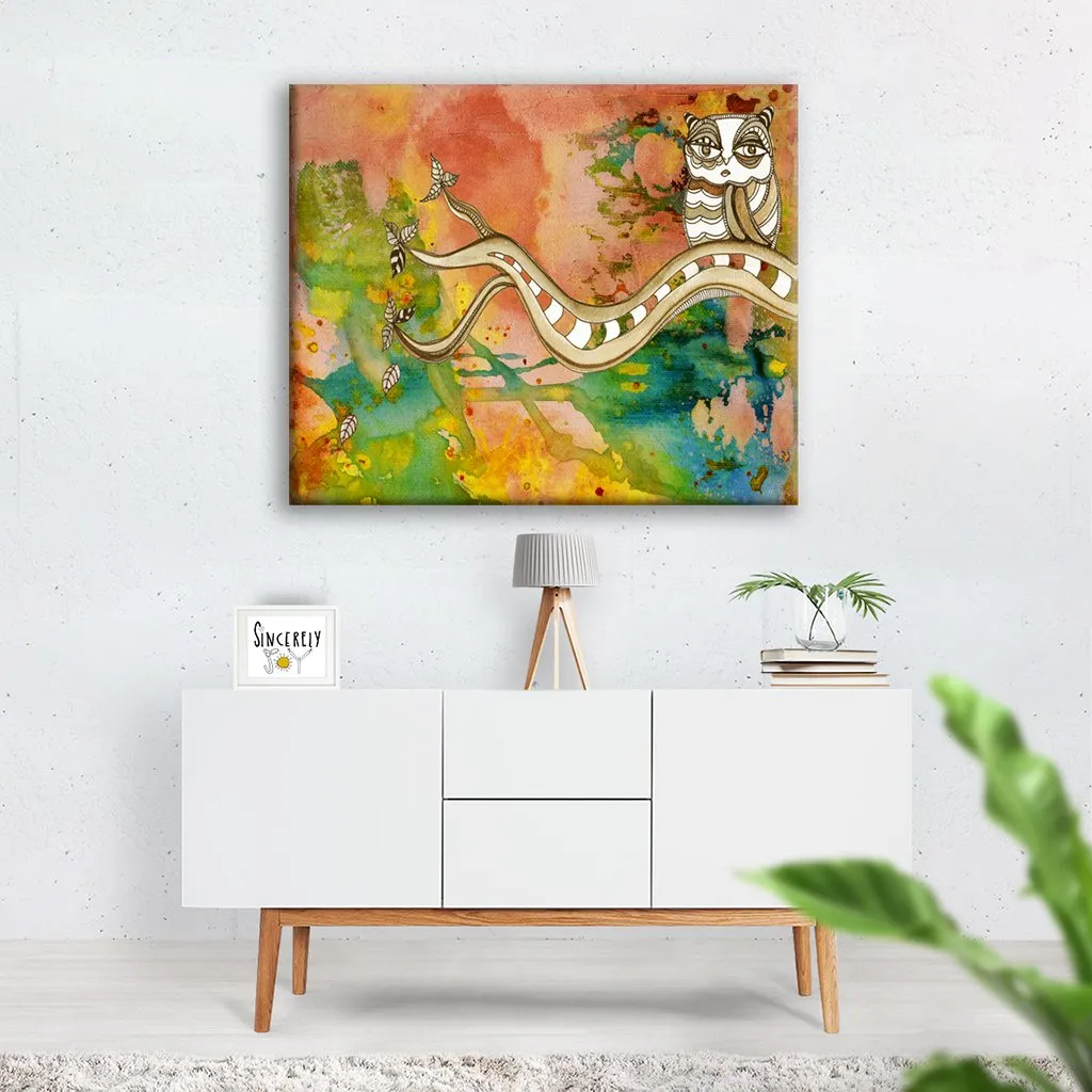 Art Print on Canvas 'Surreal Owl 02'
