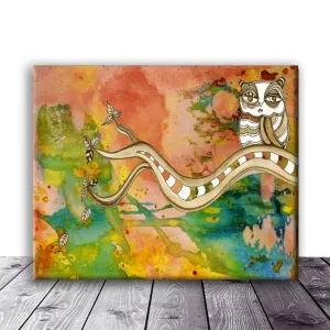 Art Print on Canvas 'Surreal Owl 02'
