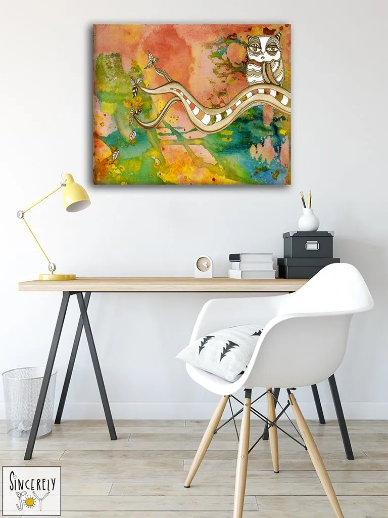 Art Print on Canvas 'Surreal Owl 02'