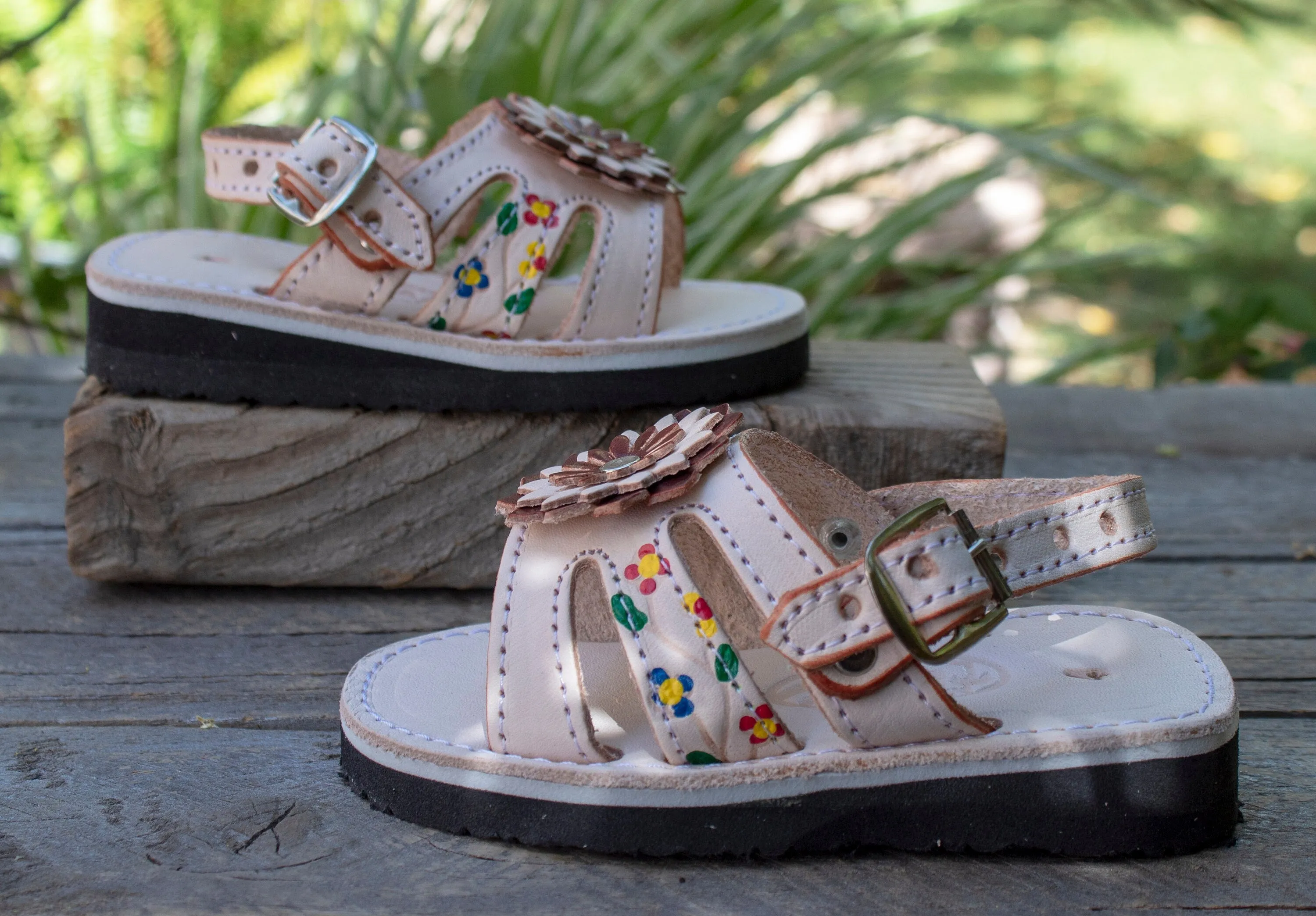 BABY Girls walker traditional folk Mexican HUARACHE flower SANDALS