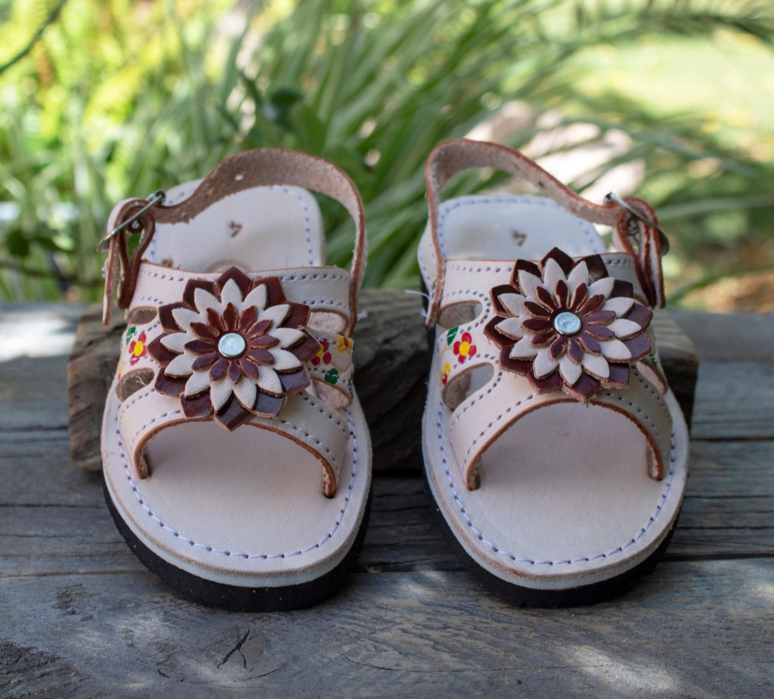 BABY Girls walker traditional folk Mexican HUARACHE flower SANDALS