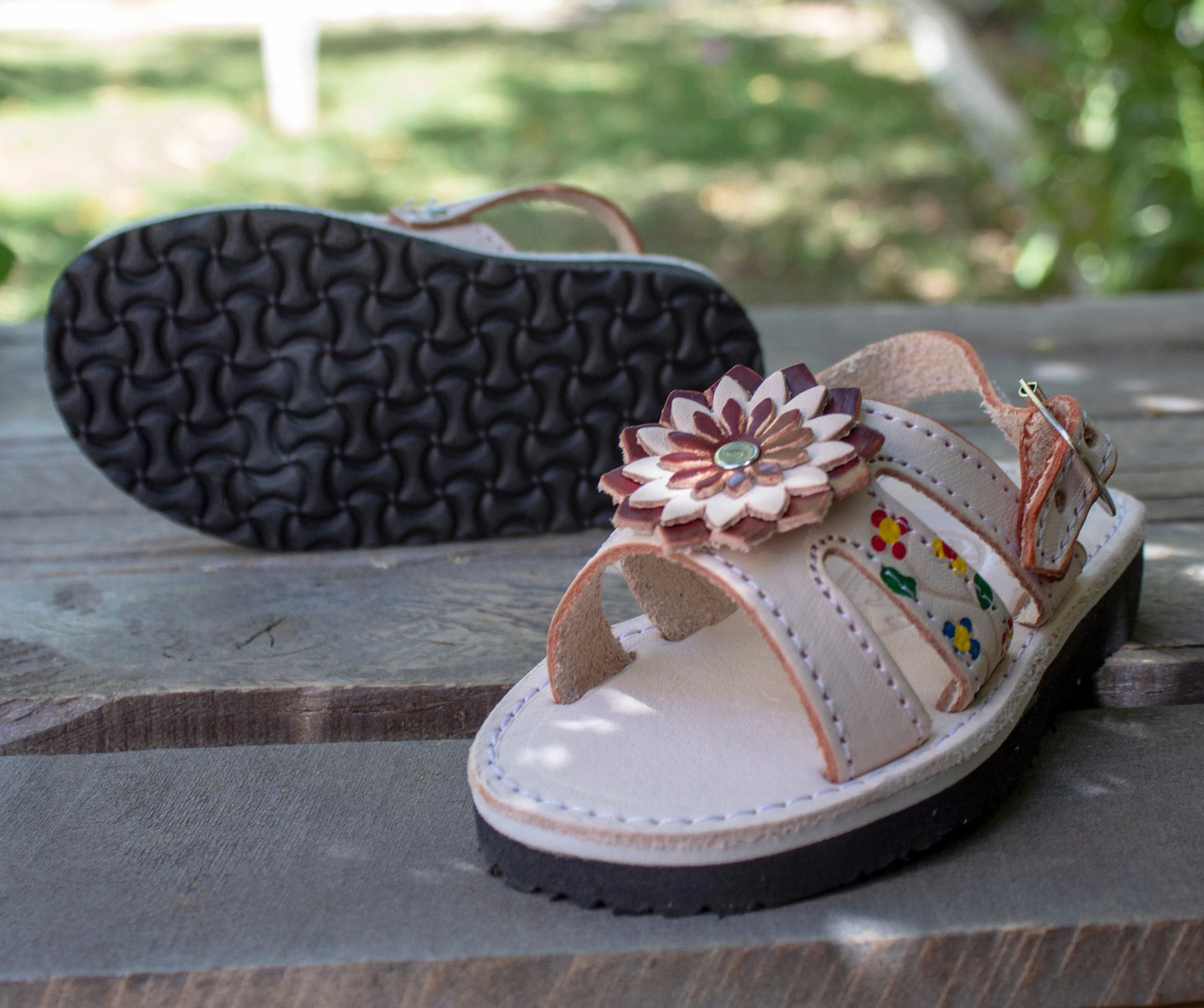 BABY Girls walker traditional folk Mexican HUARACHE flower SANDALS
