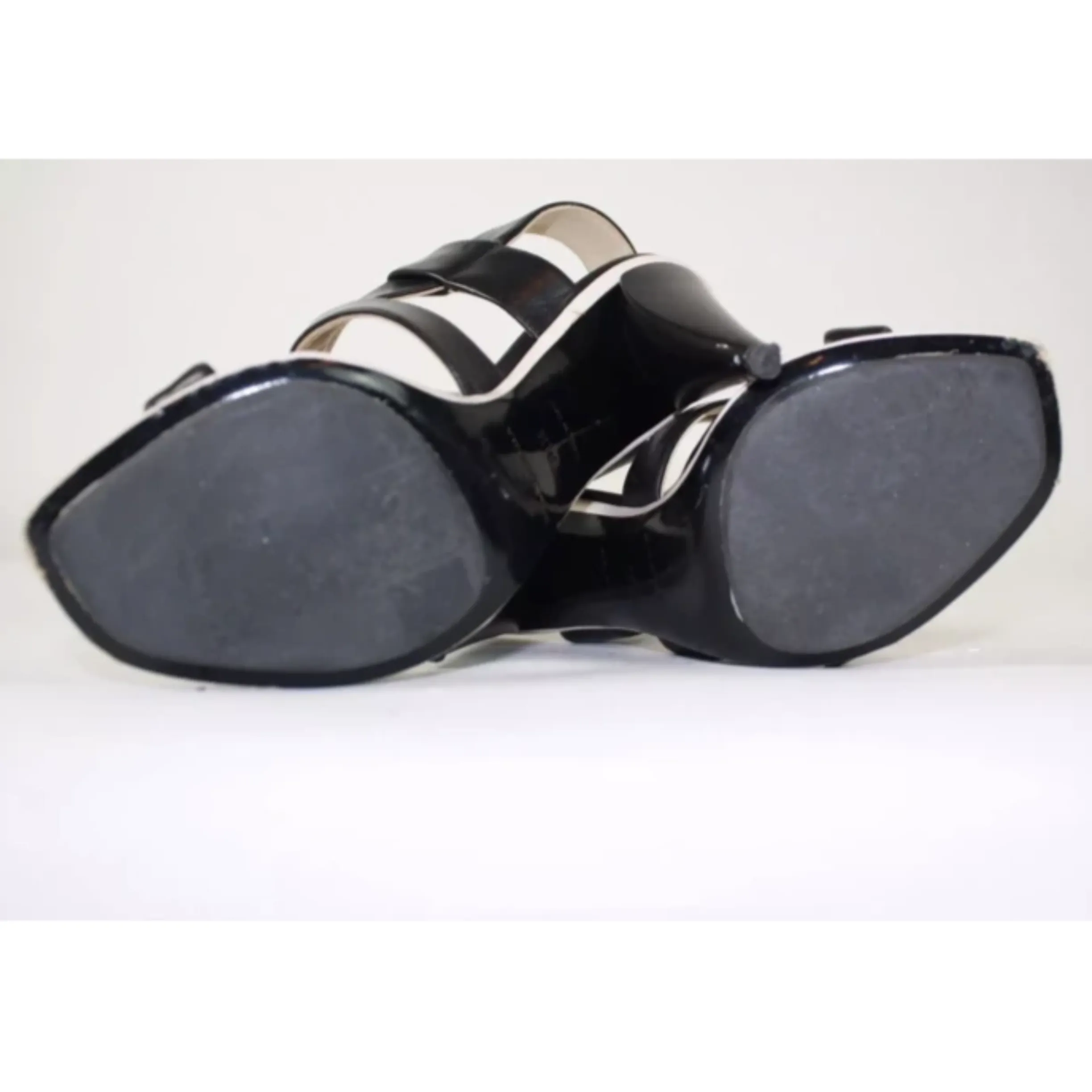 BALENCIAGA Black Wide Strap Sandal Size 36.5