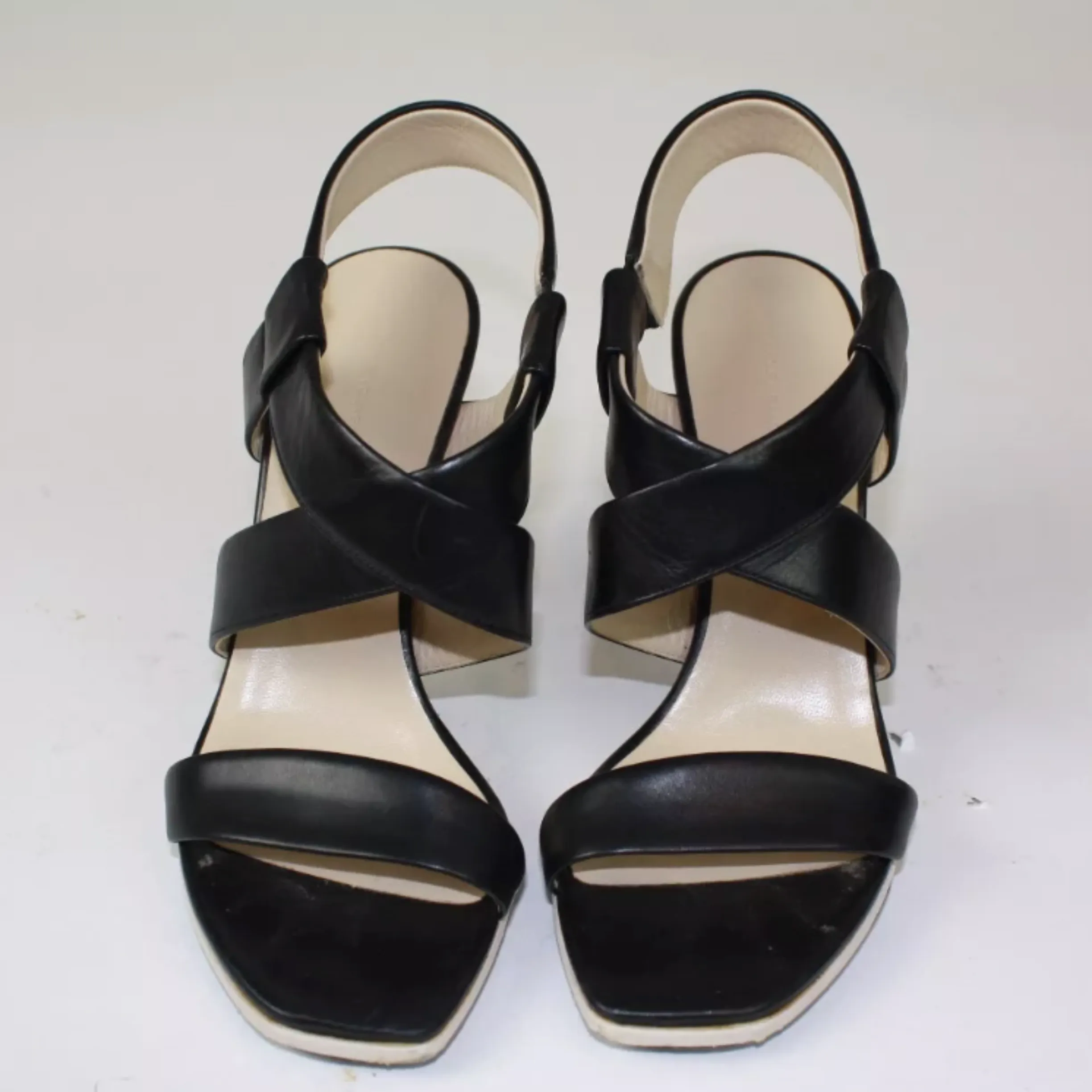 BALENCIAGA Black Wide Strap Sandal Size 36.5