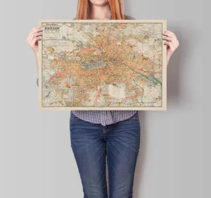 Berlin City Map Wall Print| Framed Map Wall Decor