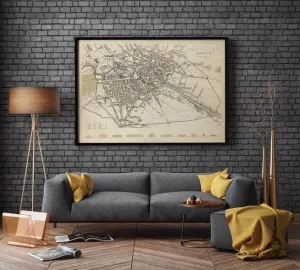 Berlin City Map Wall Print| Framed Map Wall Decor