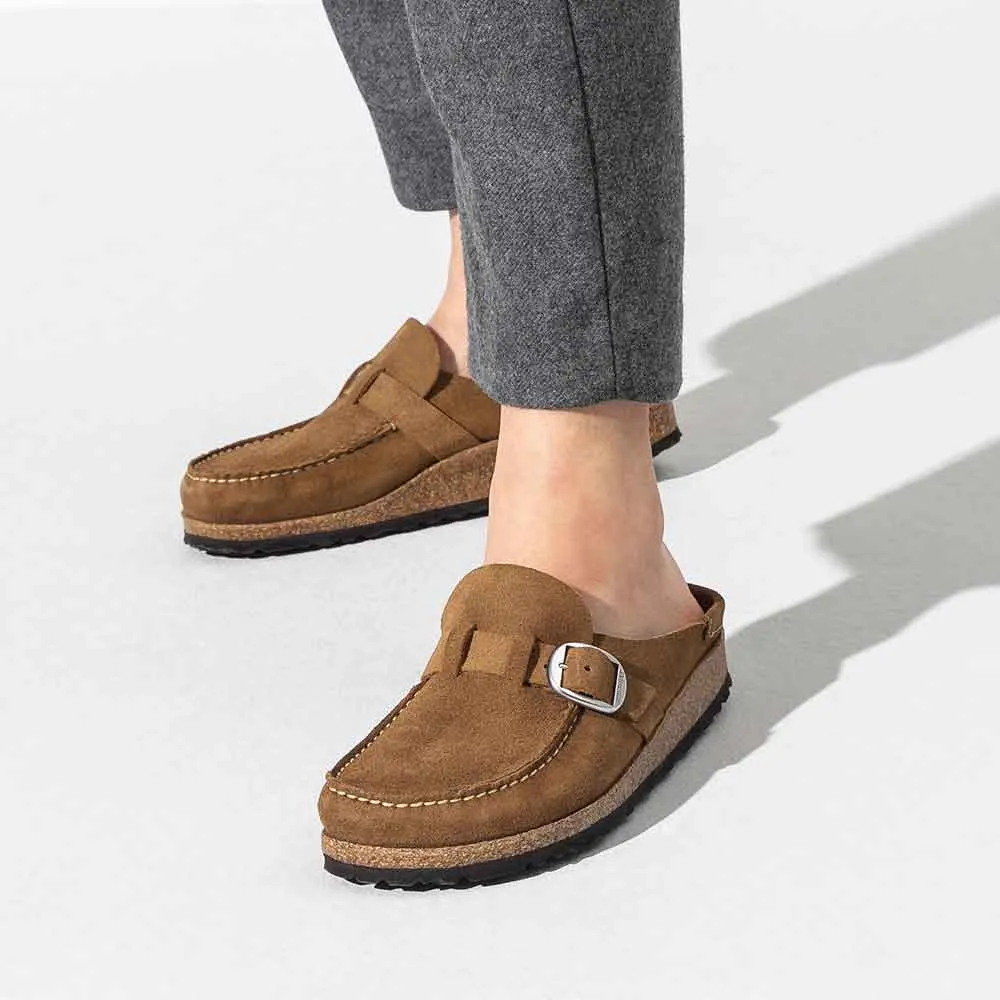 Birkenstock Buckley Suede Leather Mules for Women in Tea | 1017828