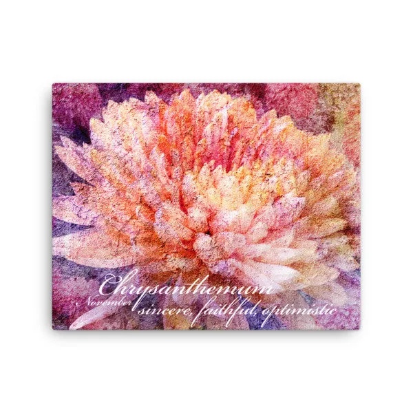 Birthday Blossoms Wall Art - Chrysanthemum, with characteristic description