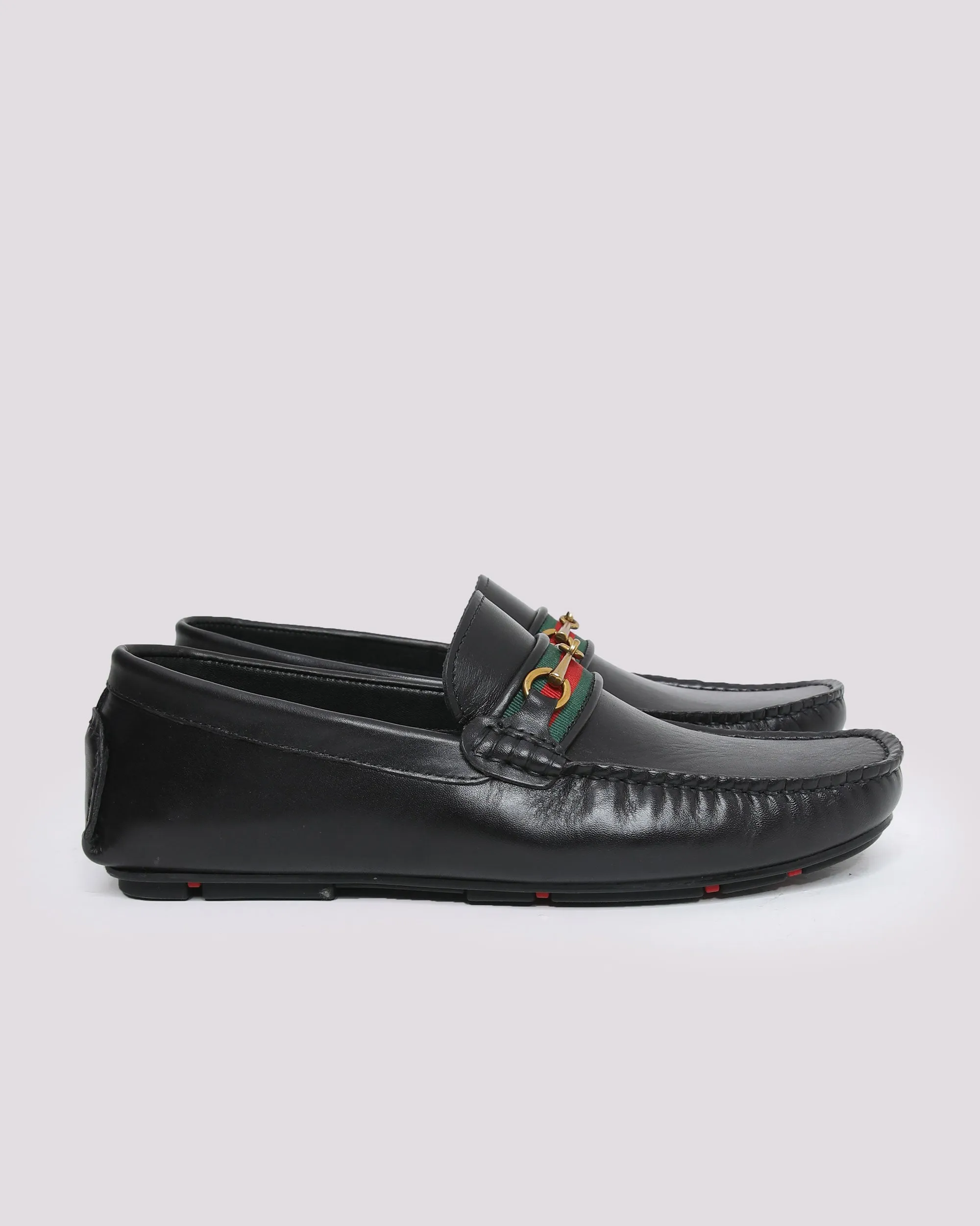 BLACK LEATHER MOCCASIN