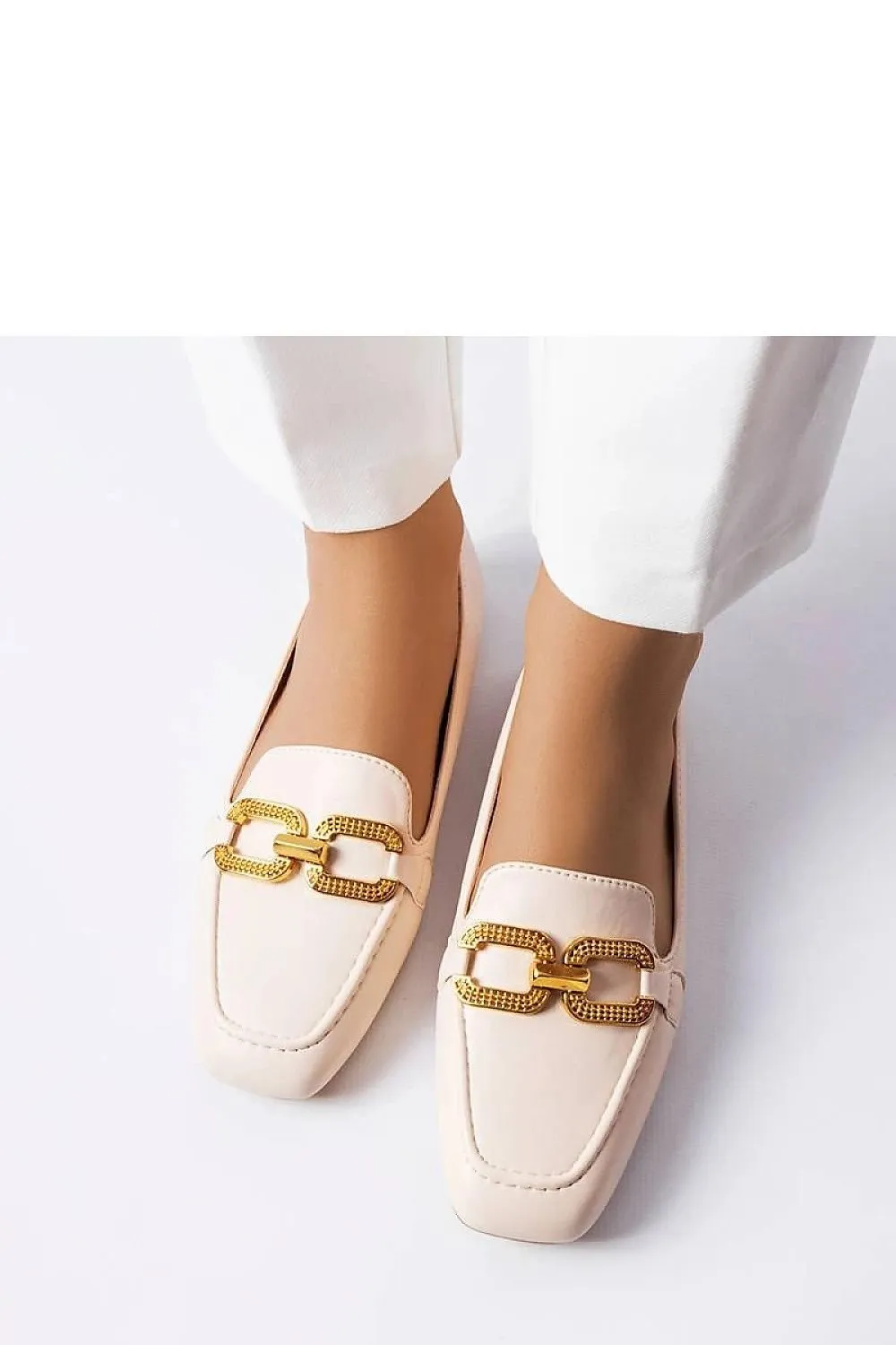 Black moccasins with a buckle