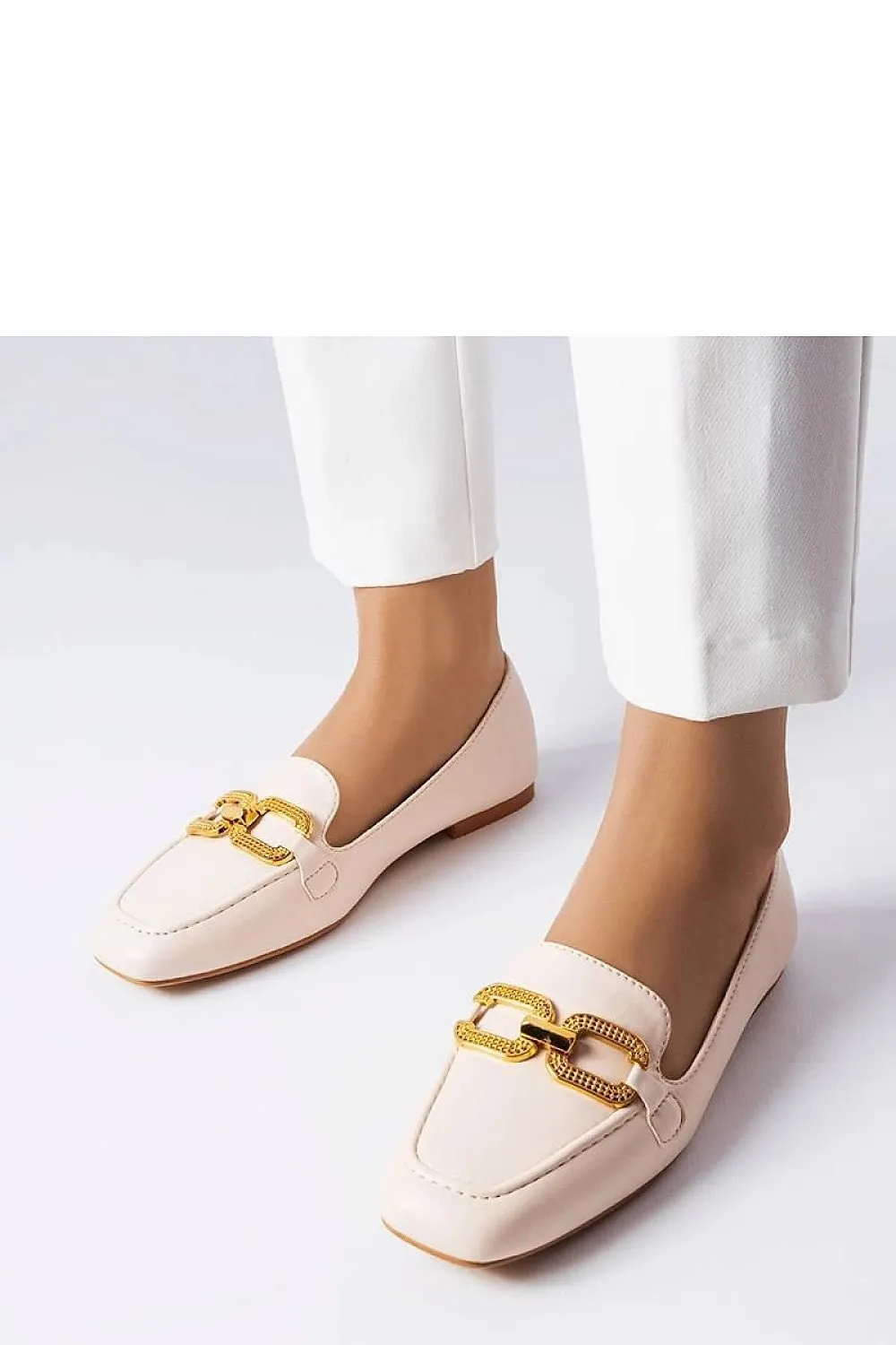 Black moccasins with a buckle
