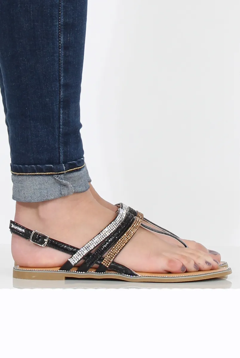 Black Sparkle Sling Back - Lula