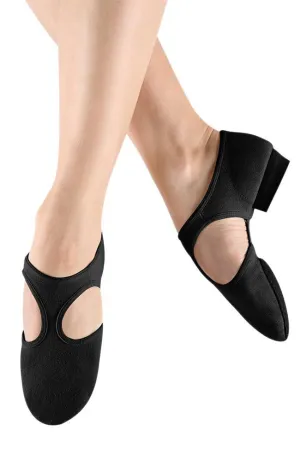Black Stretch Canvas Grecian Sandal - Adult