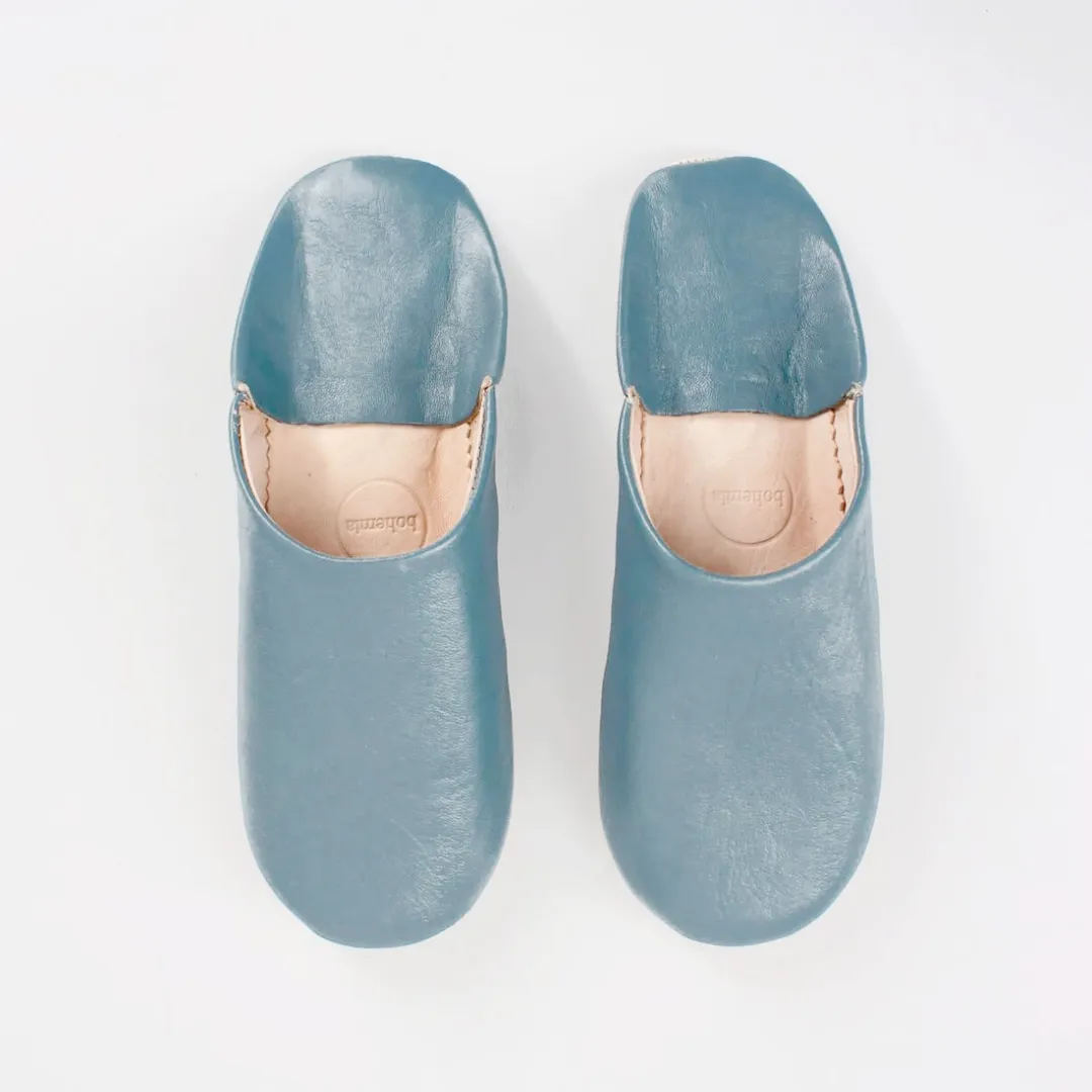 Blue Grey Small Babouche Slippers