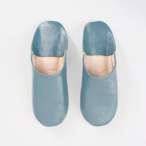 Blue Grey Small Babouche Slippers