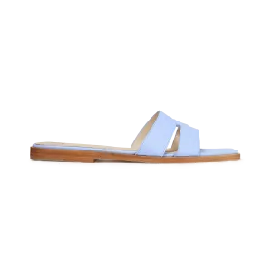 Blue Nappa Strap Slides