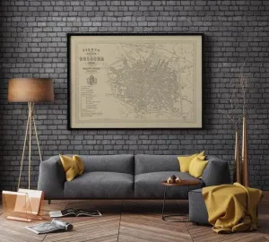 Bologna City Map Wall Print| Framed Map Wall Decor