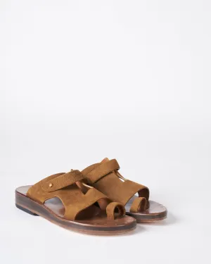 bowie toe ring sandal - desert sand suede
