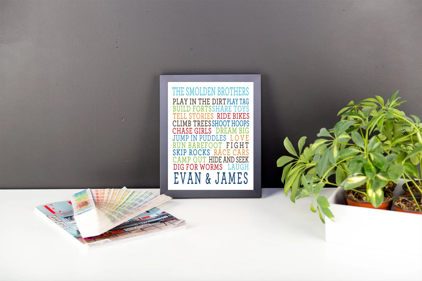 Brothers Kids Room Wall Art, Nursery Decor