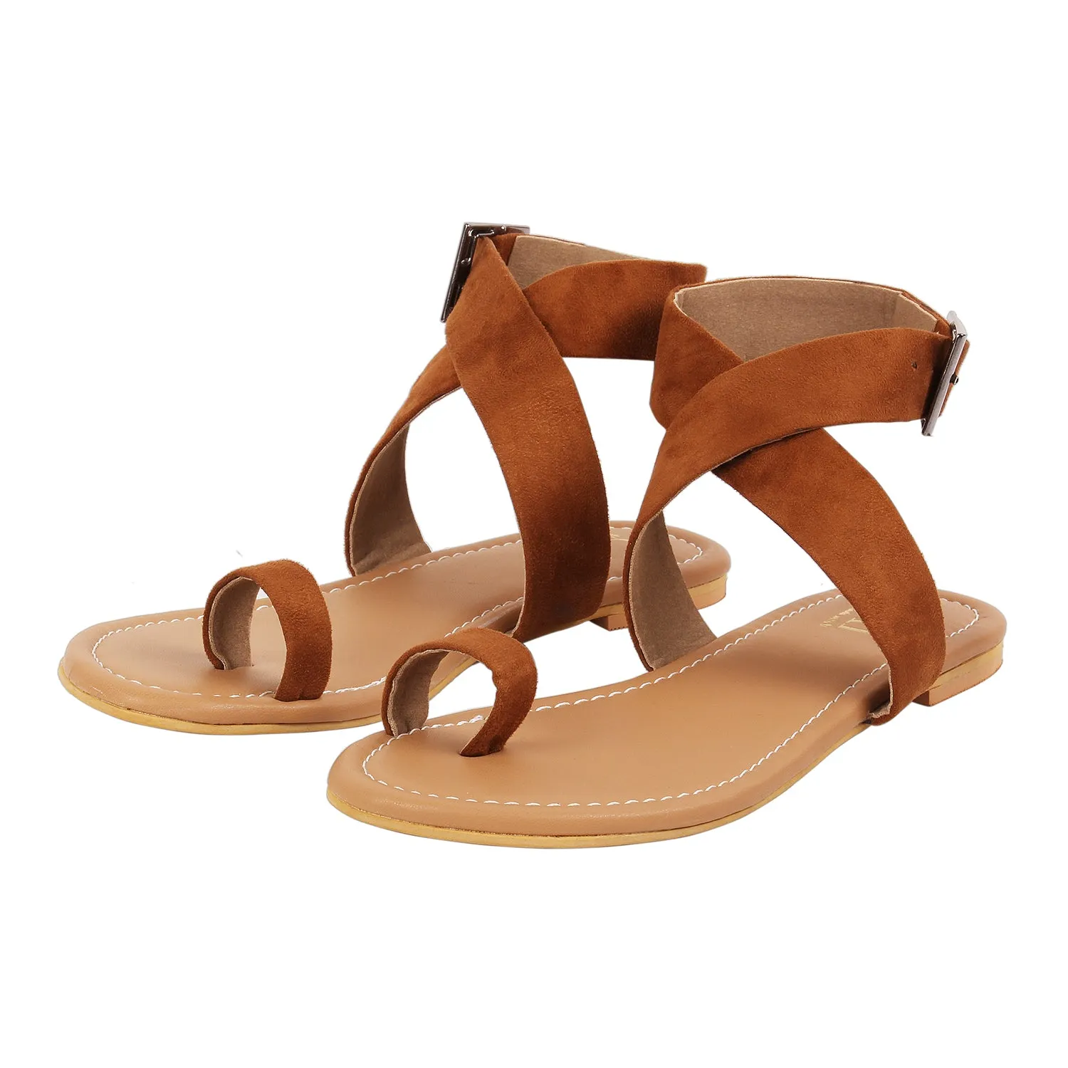 Brown Toe Loop Sandals