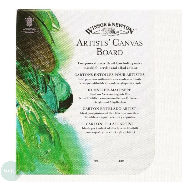Canvas Board - WHITE PRIMED 100% COTTON - Winsor & Newton - ARTISTS - 20 x 20cm (Approx. 8 x 8“)