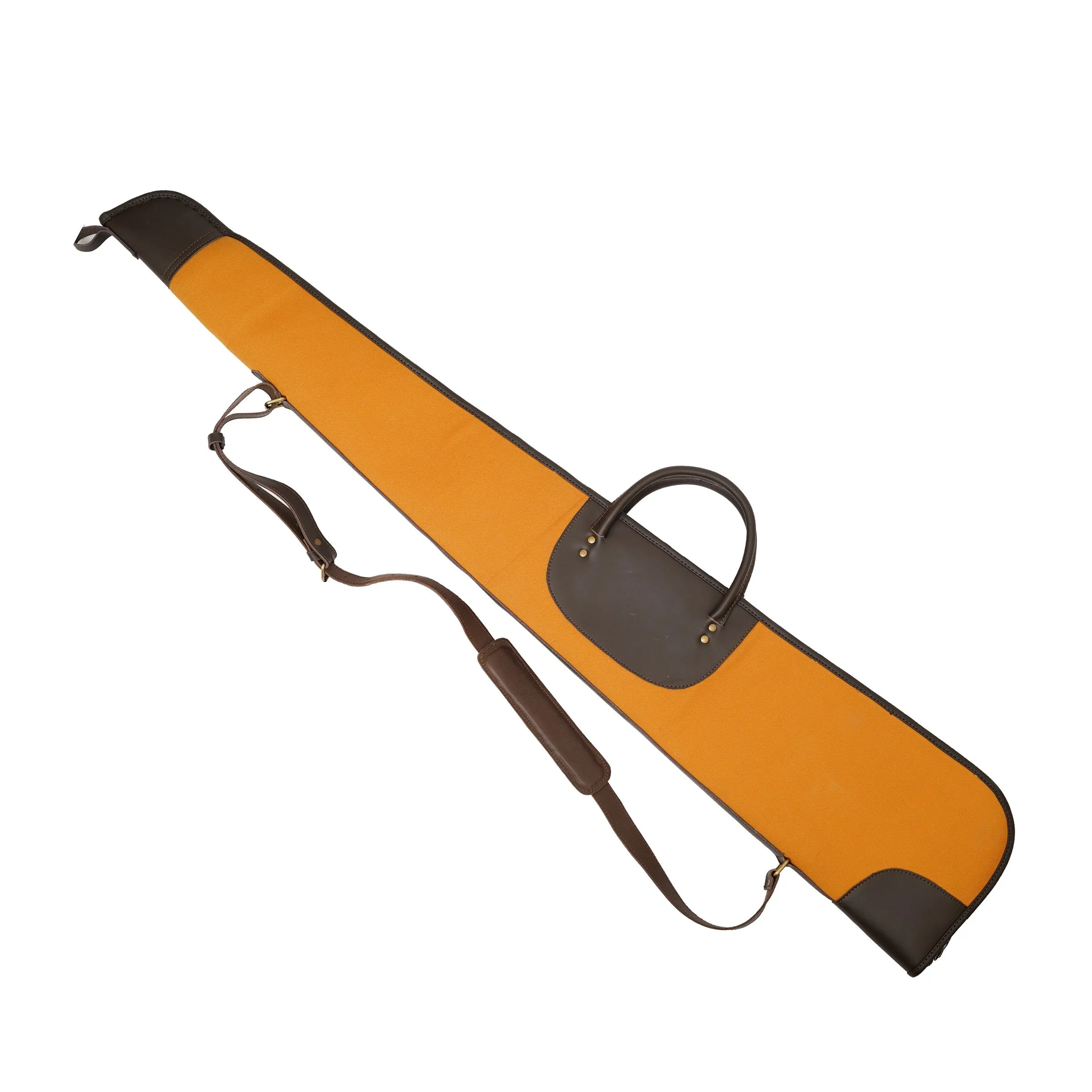 Canvas Shotgun Case With Leather And Brass Hardware
