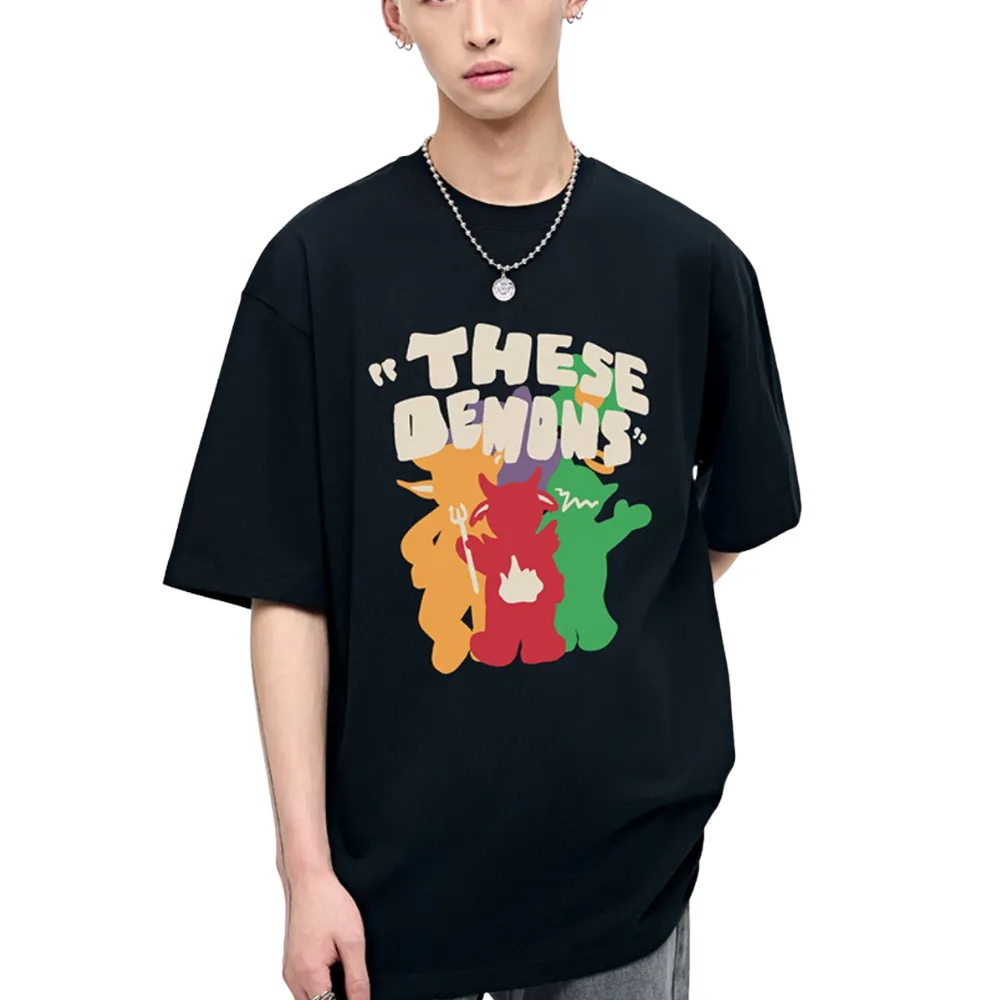 Cartoon Little Devil Print T-shirt
