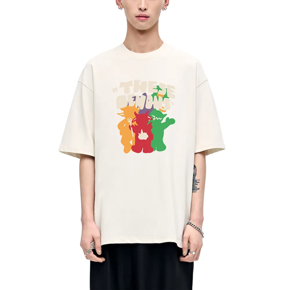 Cartoon Little Devil Print T-shirt
