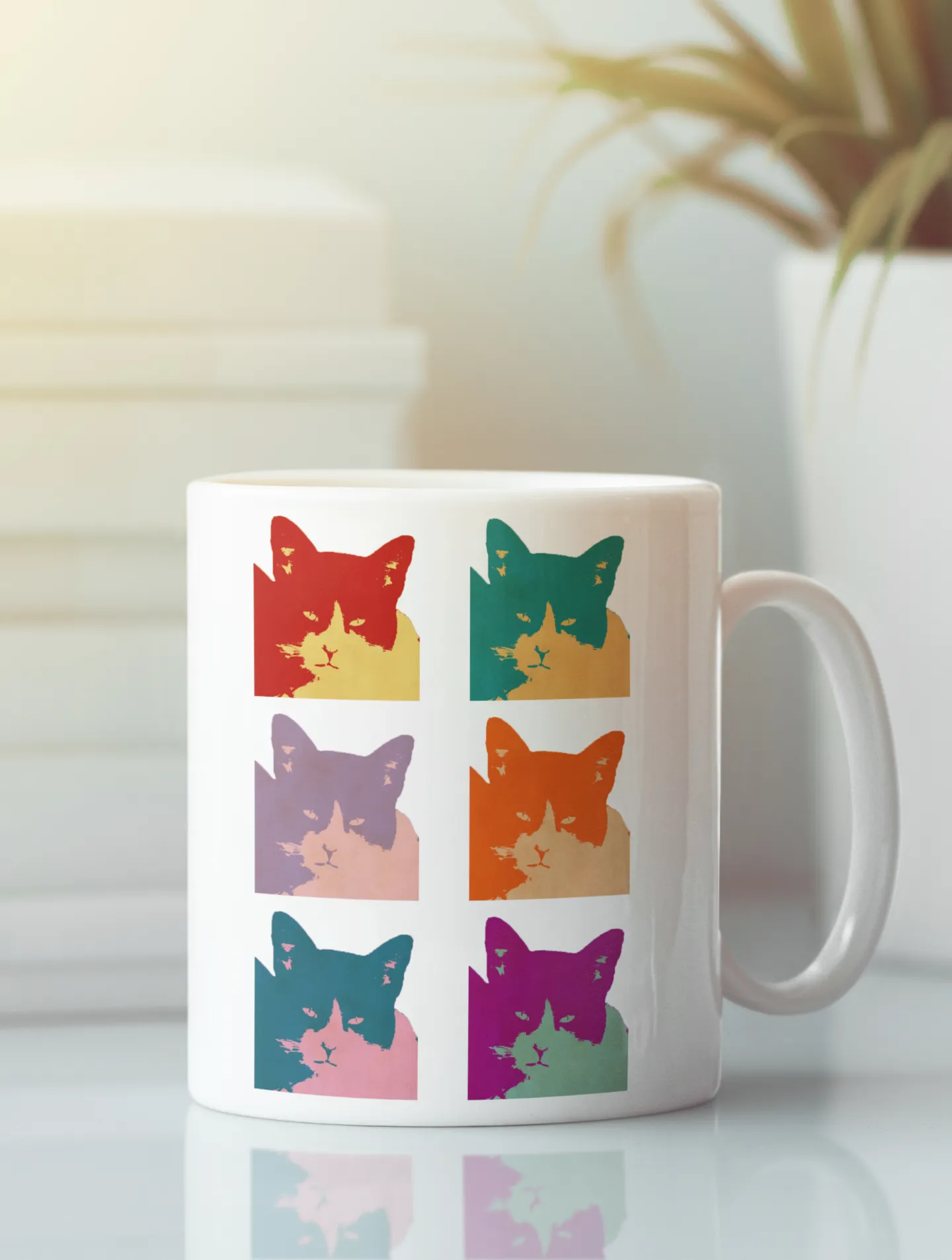 Cats Today 6-Panel Pop Art Canvas Print
