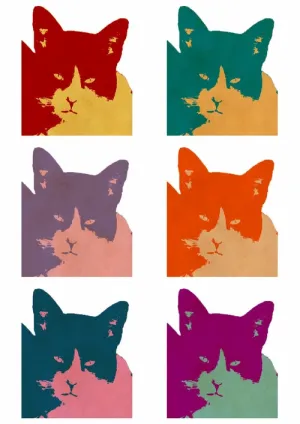 Cats Today 6-Panel Pop Art Canvas Print