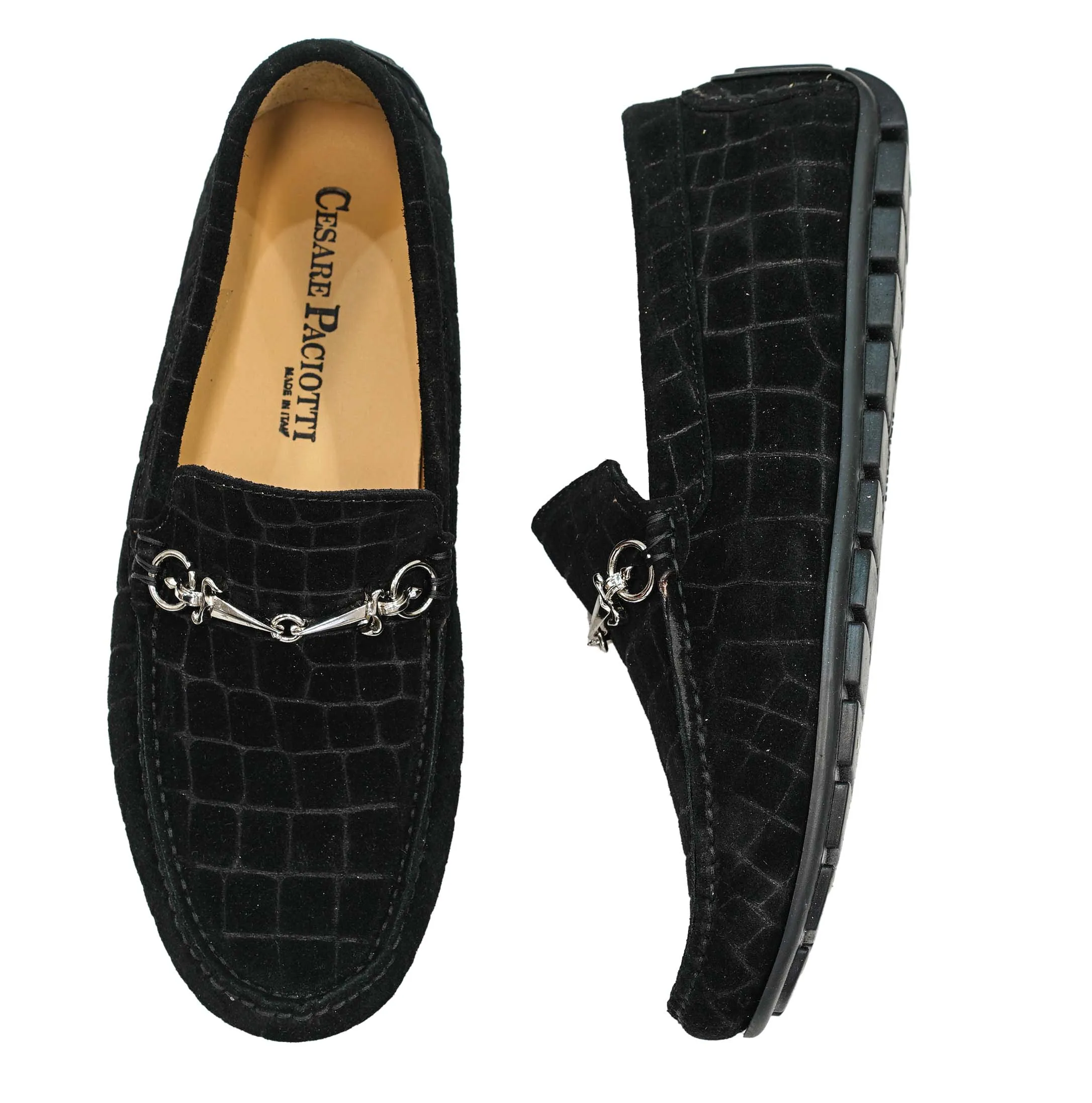 Cesare Paciotti Men’s Cocco Black Moccasin YB10012 LAST PAIR